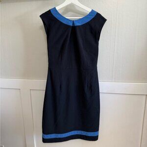 Elegant Black and Blue Midi Dress